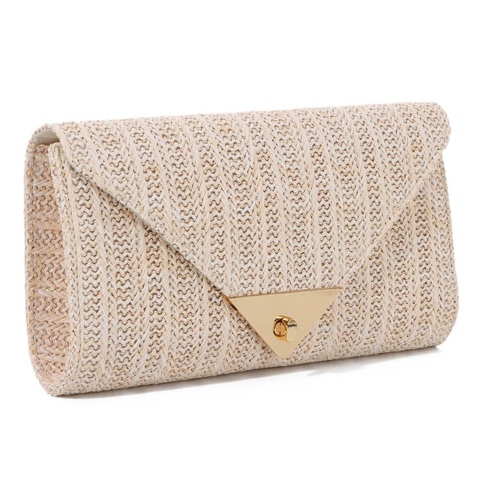 2493 Straw Clutch Purse Rattan Raffia Evening Handbags Summer Beach Bag